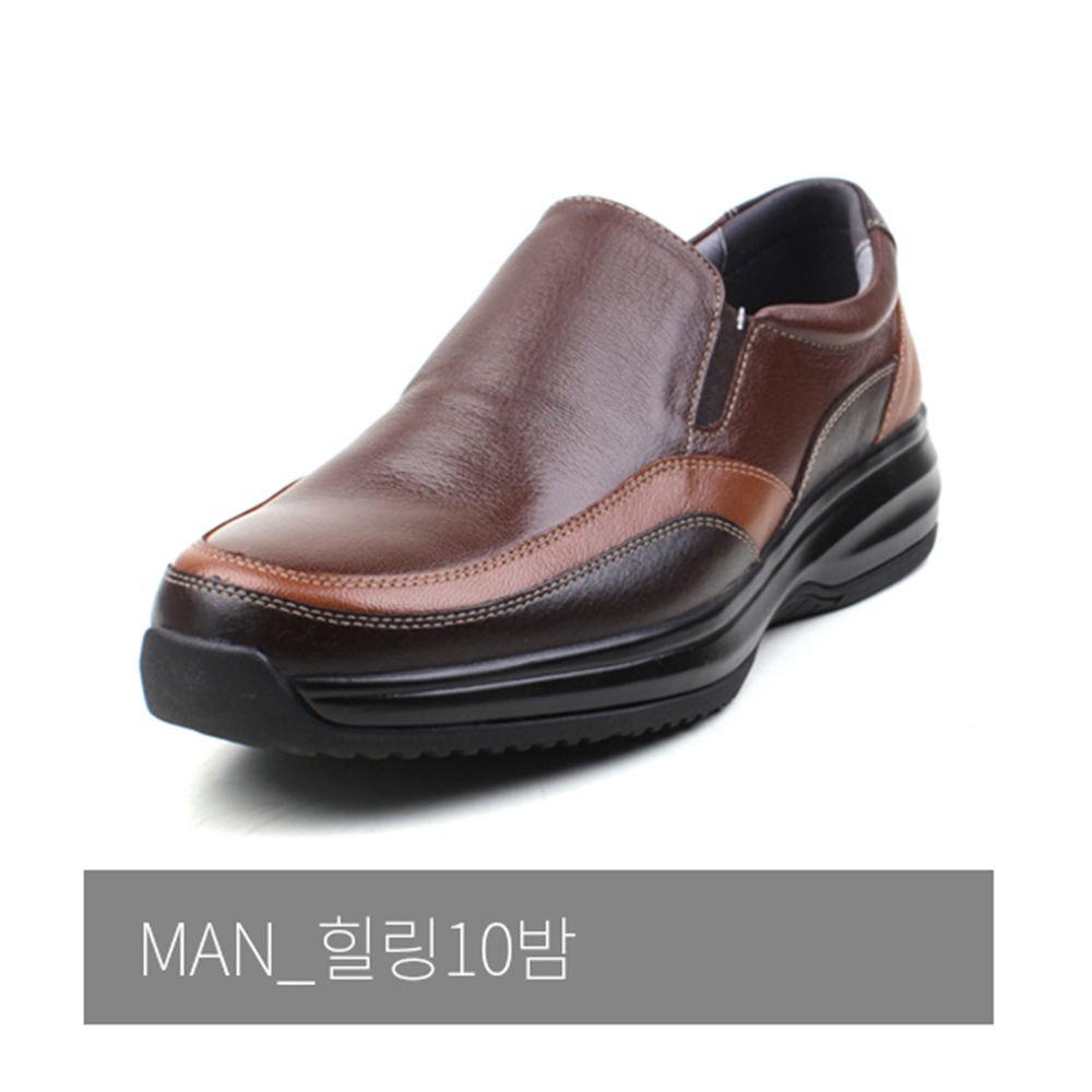 [Dr.K] Men's Loafer Comfort Sneakers Healing10 Dark Brown-Sneakers with Arch Support, Walking Shoes for Foot and Heel Pain Relief-Made in Korea